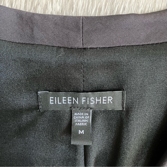 Eileen Fisher Zipper Front Blazer Women's Size M Ink Color Jacket Silk Lining - Picture 6 of 11